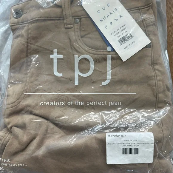 NWT The Perfect Jean Men's Classic Tan Straight Jeans stretch 38 x 34 Tall - Picture 3 of 9